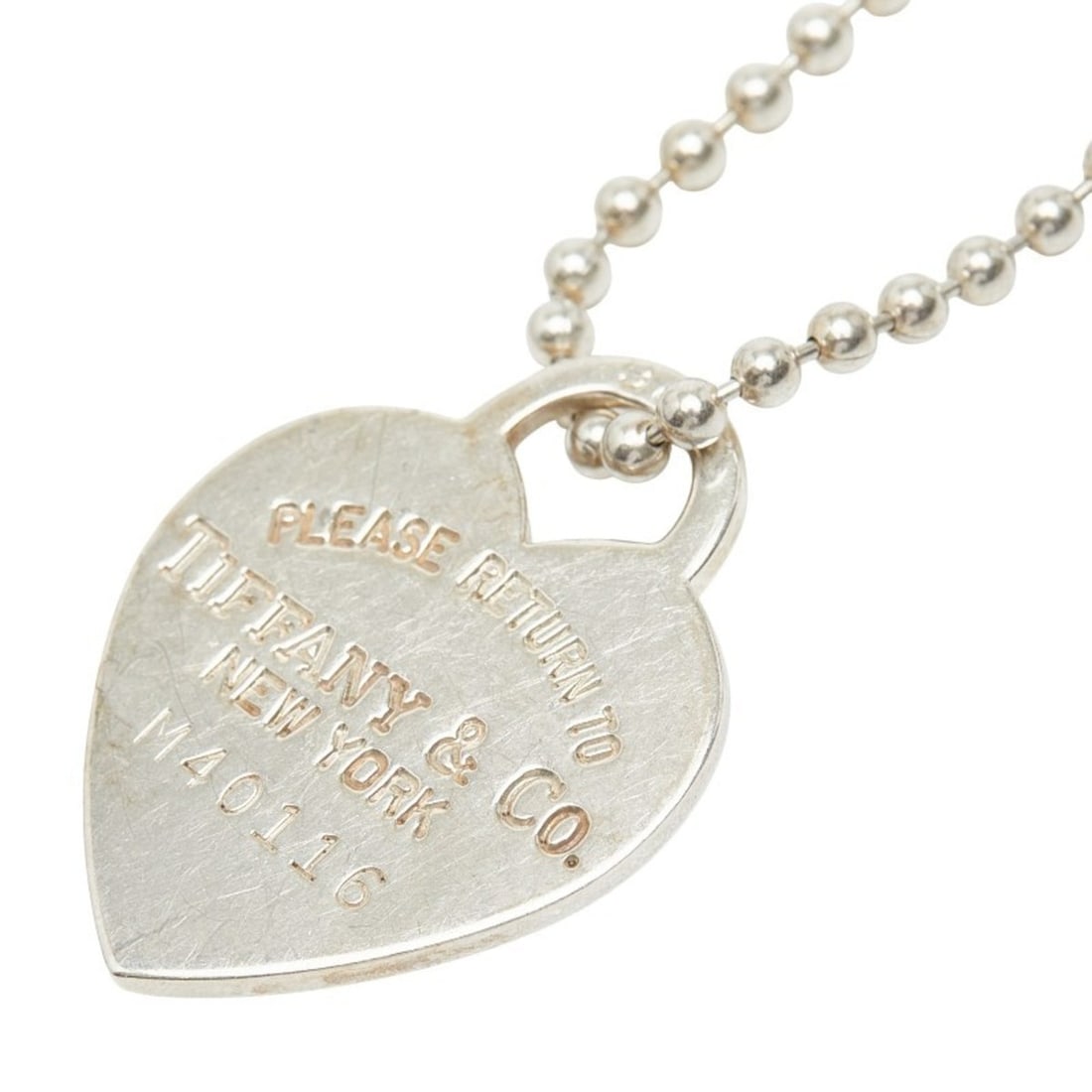 Tiffany & Co. Return to heart tag long necklace with ball chain and SV925 silver. Women's. TIFFANY: --- Catalog ---Category: SizePendant Size: 29.8mm x 22.9mm / 1.17'' x 0.9''Neck Circumference: 87.5 cm / 34.44''Category: DesignGender: WomenMaterial: Silver 925Necklace Type: NecklaceCategory: Genera