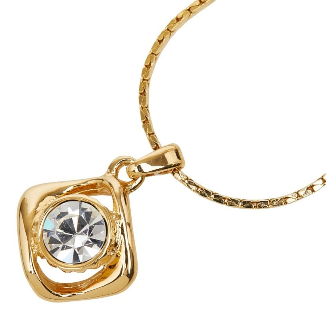 Yves Saint Laurent Saint Laurent 1P Diamond Necklace Gold Plated Swarovski Women's SAINT LAURENT (1 of 11)