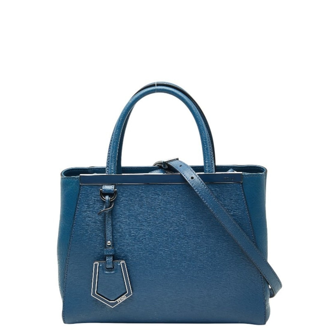 FENDI Petit Toujours Handbag/Shoulder Bag 2WAY 8BH253 Blue Leather Women's (1 of 12)
