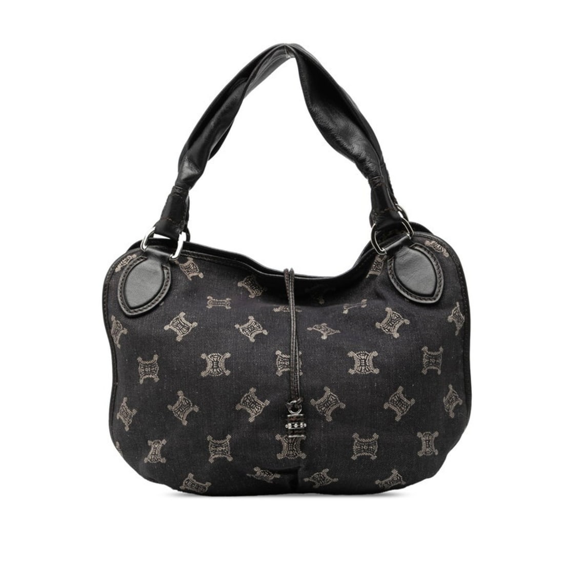 Celine Triomphe handbag tote bag in indigo, black denim, and leather for women. (1 of 15)