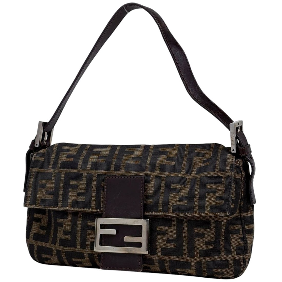 FENDI Zucca Mamma Bucket One-Shoulder Handbag, Brown Canvas Shoulder Bag for Women (1 of 12)