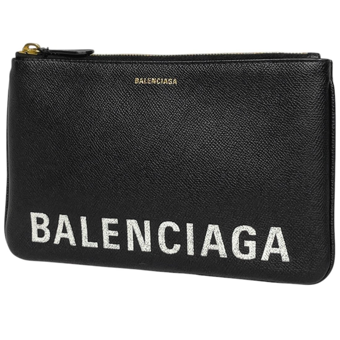 Balenciaga BALENCIAGA logo pouch, accessory leather, black, women's: --- Catalog ---Category: SizeSize (HxWxD): 15cm x 24cm x 2cm / 5.9'' x 9.44'' x 0.78''Category: DesignType: PouchColor: BlackGender: WomenMaterial: Leather Category: GeneralBrand: Balenciaga--- Item L