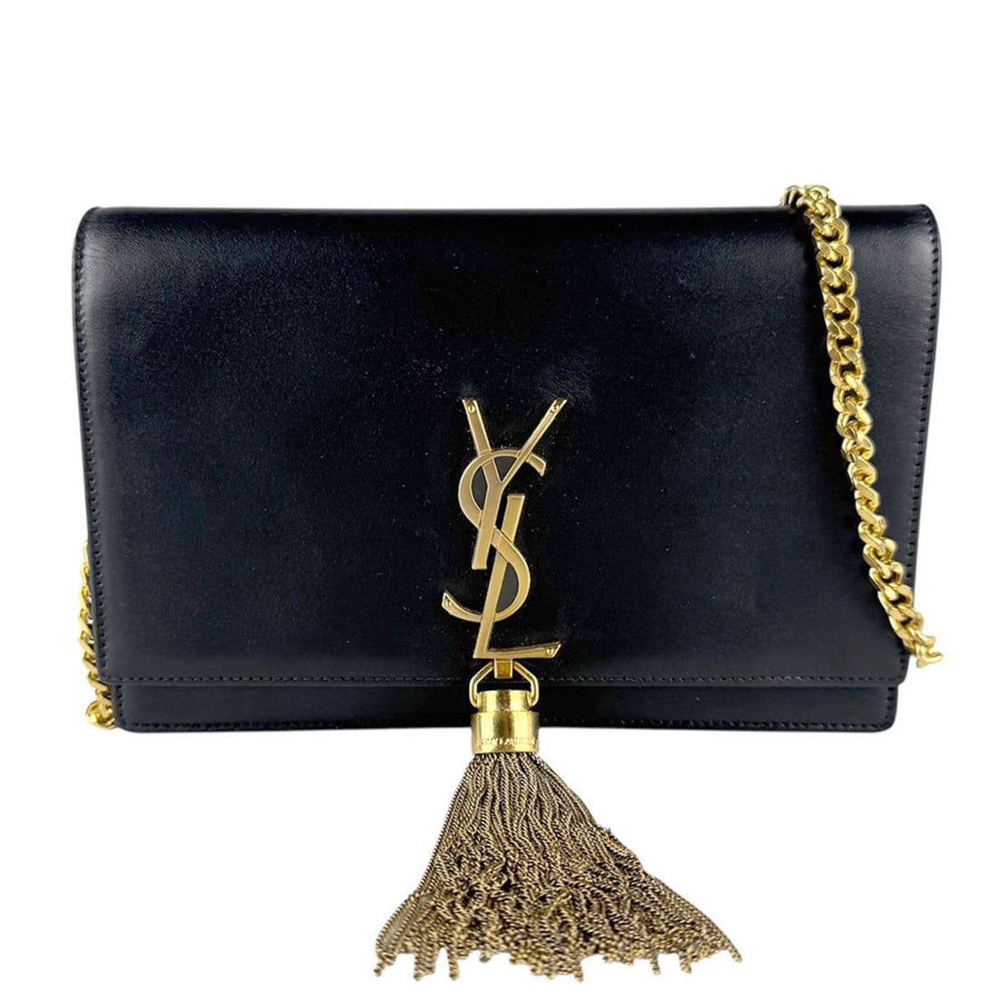 Saint Laurent Women's Shoulder Bag with Chain Wallet in Leather/Metal, Black/Gold (z8449) (1 of 12)