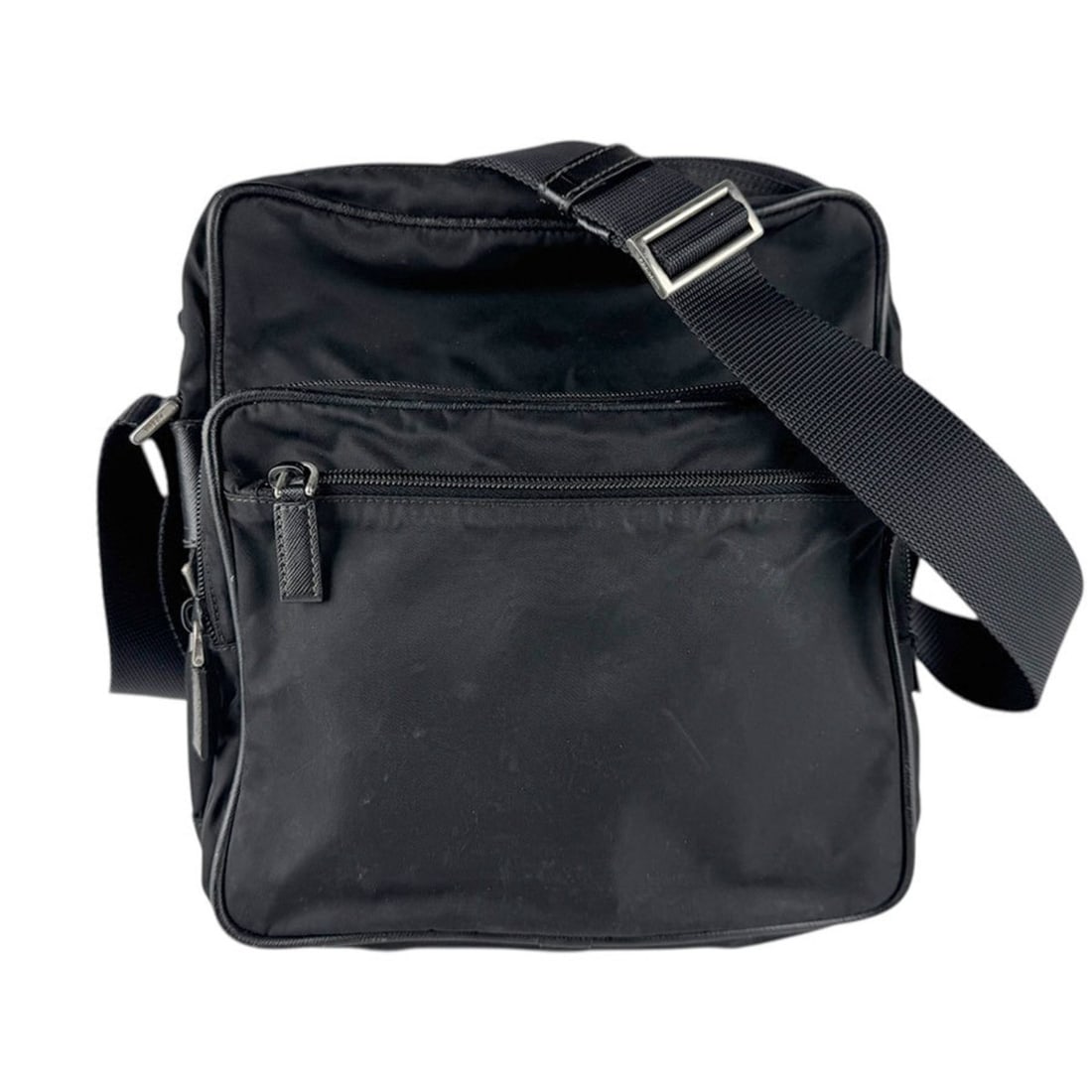 Prada PRADA Shoulder Bag Nylon Black Silver Women's z8450 (1 of 12)