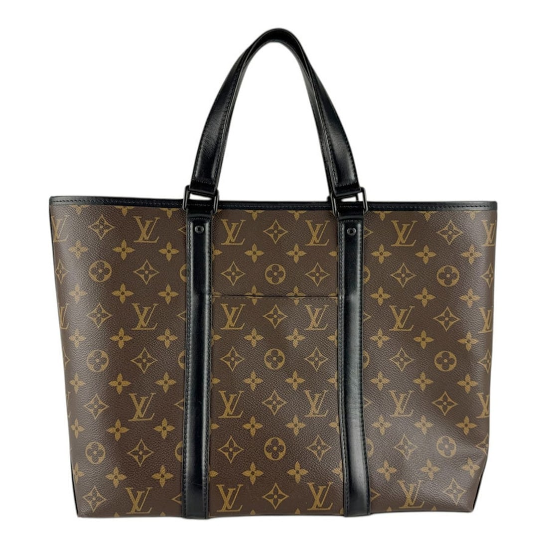 Louis Vuitton Monogram Macassar Weekend Tote PM Shoulder Bag in Canvas/Leather, Brown/Black, Men's,: --- Catalog ---Category: SizeSize (HxWxD): 29cm x 35cm x 13cm / 11.41'' x 13.77'' x 5.11''Category: DesignType: Handbag, Shoulder bagColor: Black, BrownGender: MenMaterial: Monogram , Leather Category
