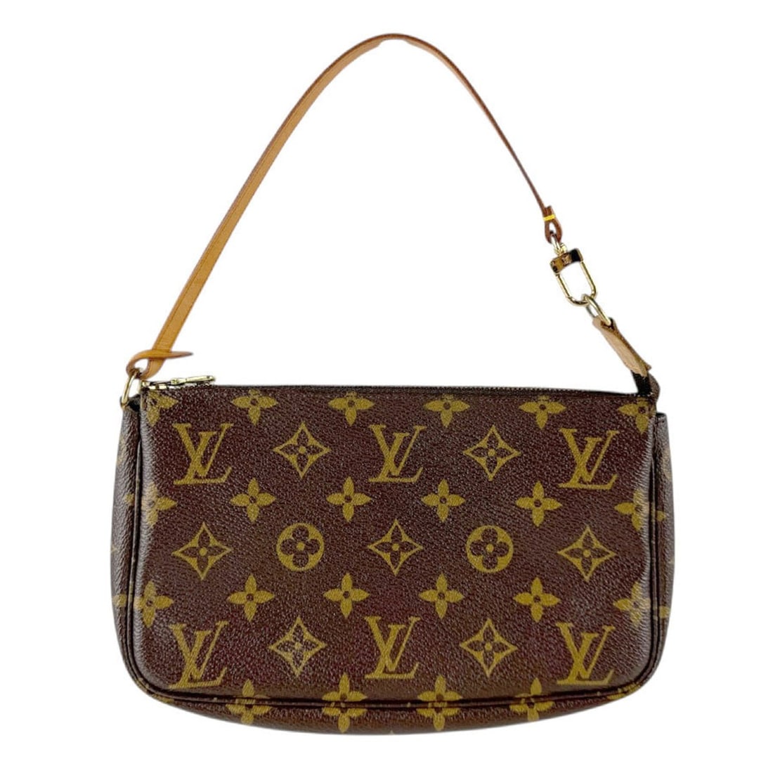 Louis Vuitton Monogram Pochette Accessoires Handbag in Canvas, Brown and Gold, Women's, M51980 z8463 (1 of 15)
