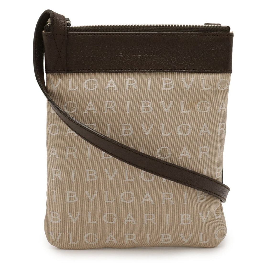 BVLGARI Bvlgari Mania Shoulder Bag Pochette Canvas Leather Beige Dark Brown: --- Catalog ---Category: SizeSize (HxWxD): 17cm x 14.5cm / 6.69'' x 5.7''Category: DesignType: Pochette, Shoulder bagColor: Beige, Dark brownGender: WomenMaterial: Canvas , Leather Category: GeneralBr