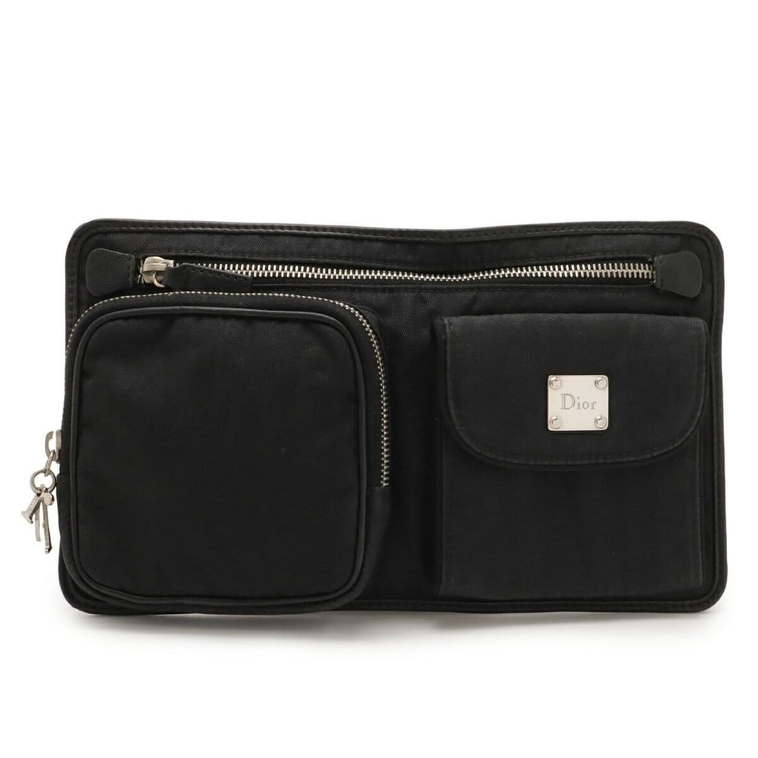 Christian Dior Trotter Waist Pouch, Bag, Body Hip Nylon Canvas, Black (1 of 12)