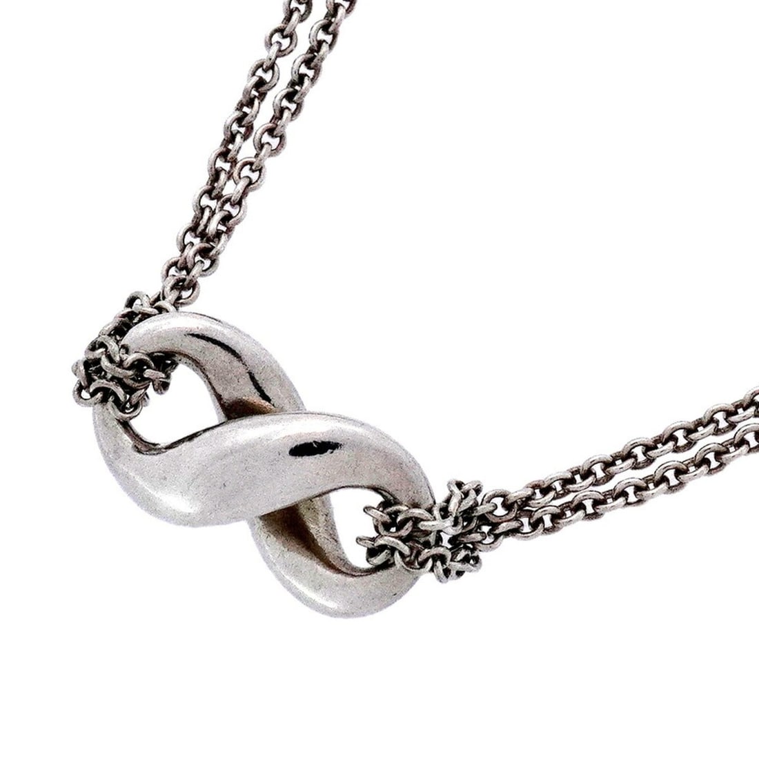 Tiffany Infinity Double Chain Necklace, Silver 925, Women's (1 of 13)