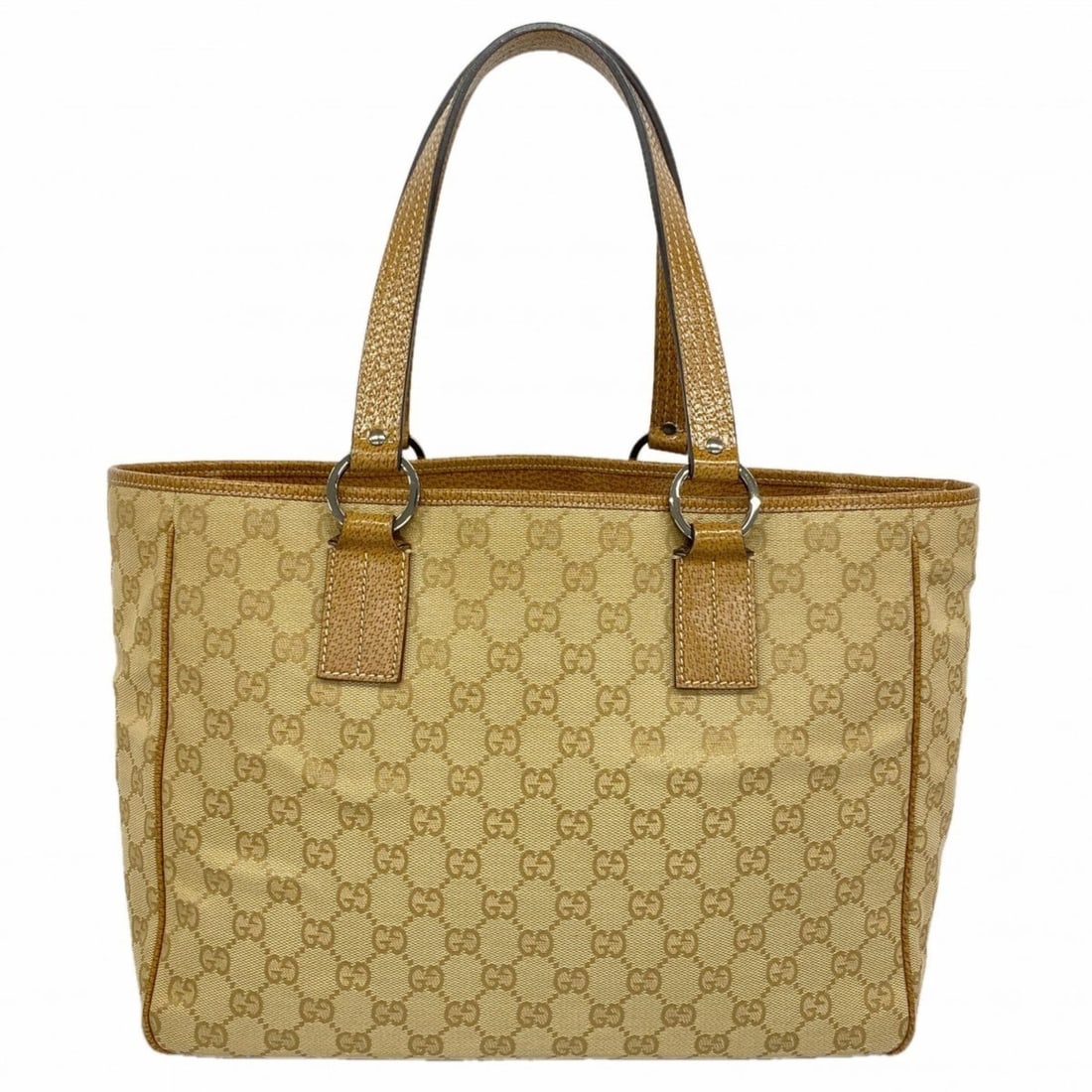 Gucci Tote Bag GG Canvas 113017 Beige Brown Women's (1 of 13)