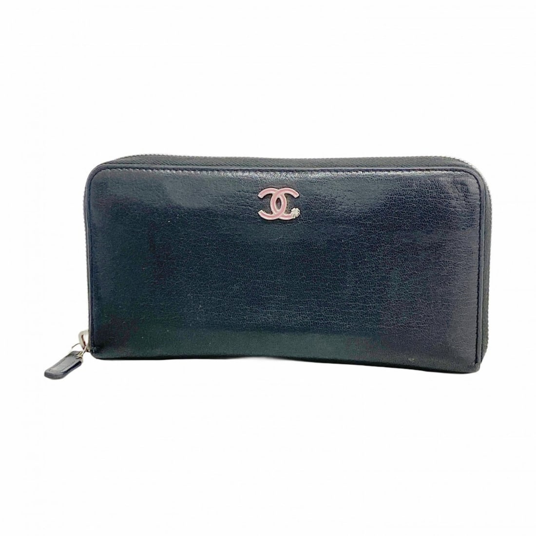 Chanel long wallet, leather, black, women's (1 of 12)