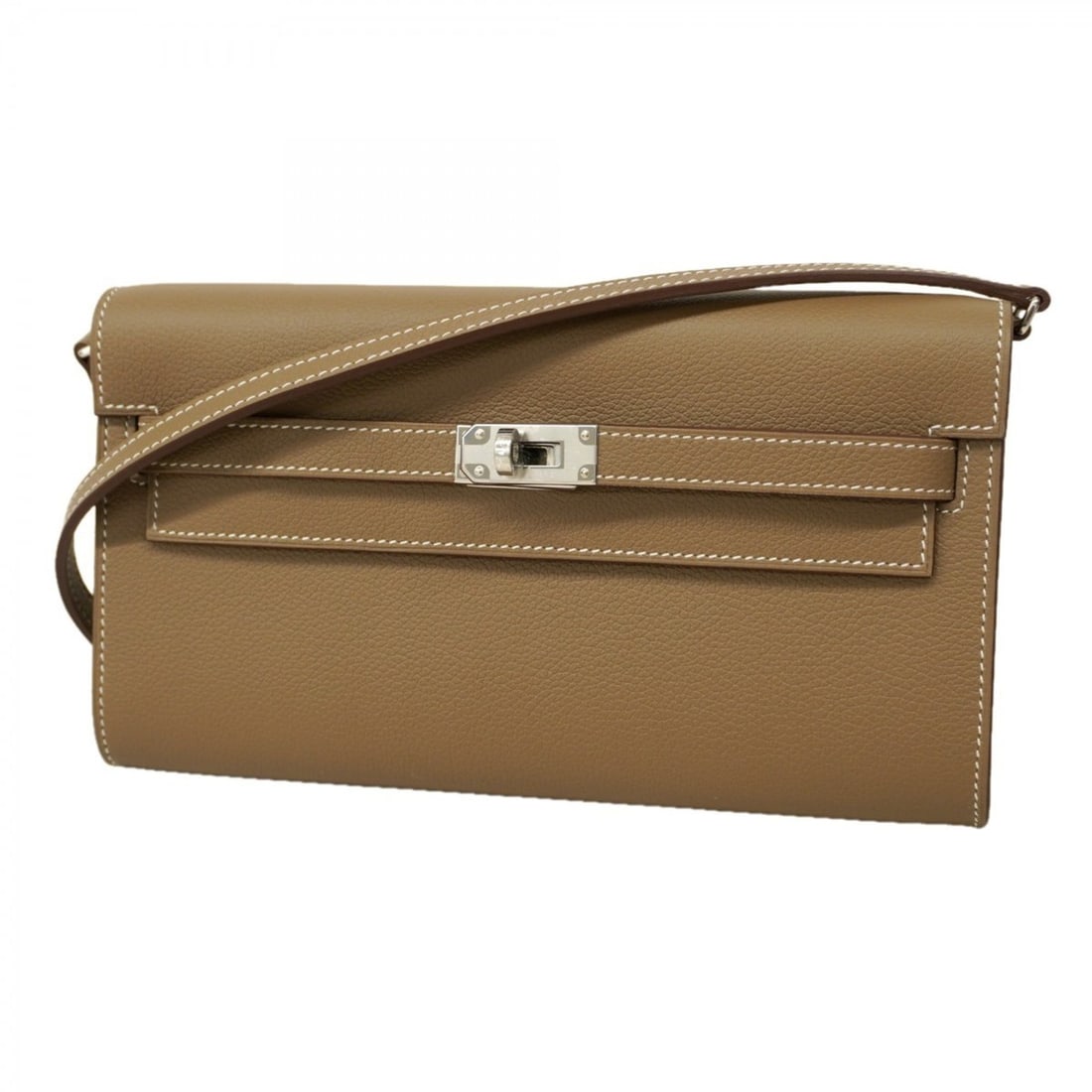 Hermes Hermès Kelly To Go Evercolor Etoupe Wallet with K Stamp for Women (1 of 13)