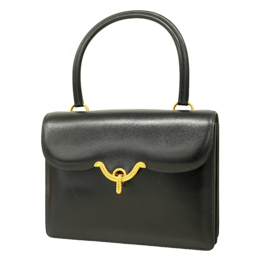 Hermes Hermès Vasco Box Calf Handbag, Black, with ?Q Stamp, Women's: --- Catalog ---Category: SizeSize (HxWxD): 19cm x 24.5cm x 3cm / 7.48'' x 9.64'' x 1.18''Category: DesignType: HandbagColor: BlackGender: WomenMaterial: Box calf leather Hardware Color: GoldCategory: