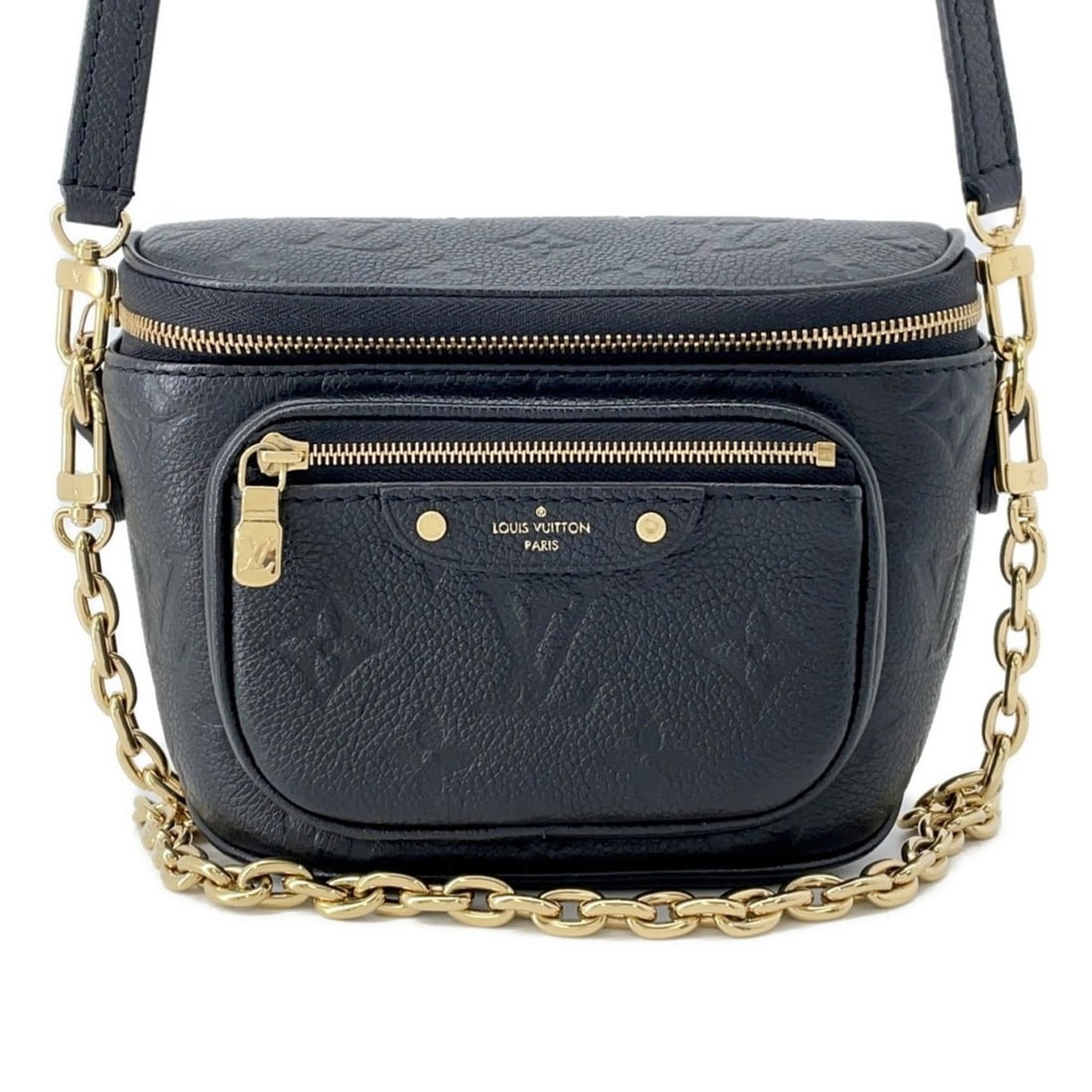 Louis Vuitton Monogram Empreinte Mini Bum Bag M46917, 2-way, Black: --- Catalog ---Category: SizeWeight: 370g / 13.05oz.Size (HxWxD): 11.5cm x 17.5cm x 7cm / 4.52'' x 6.88'' x 2.75''Strap Length: 74.5cm - 98cm / 29.33'' - 38.58''Category: DesignType: Shoulder bagColor