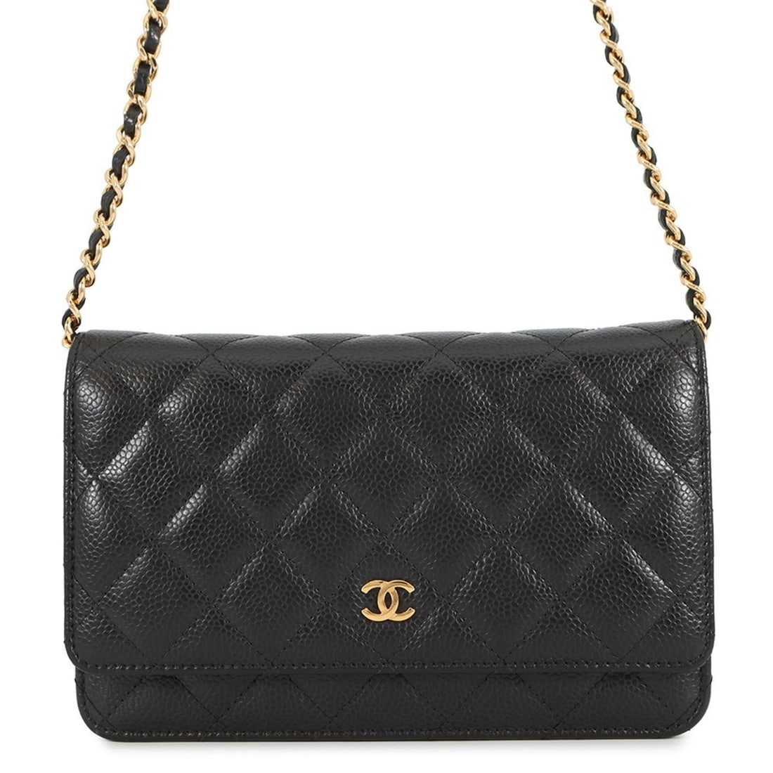 Chanel Chain Wallet Matelasse Coco Mark Caviar Skin AP0250 CHANEL Black: --- Catalog ---Category: SizeSize (HxWxD): 12.5cm x 19cm x 4.5cm / 4.92'' x 7.48'' x 1.77''Category: DesignType: Chain/Shoulder walletColor: BlackGender: WomenMaterial: Grained Calfskin Category: Gene