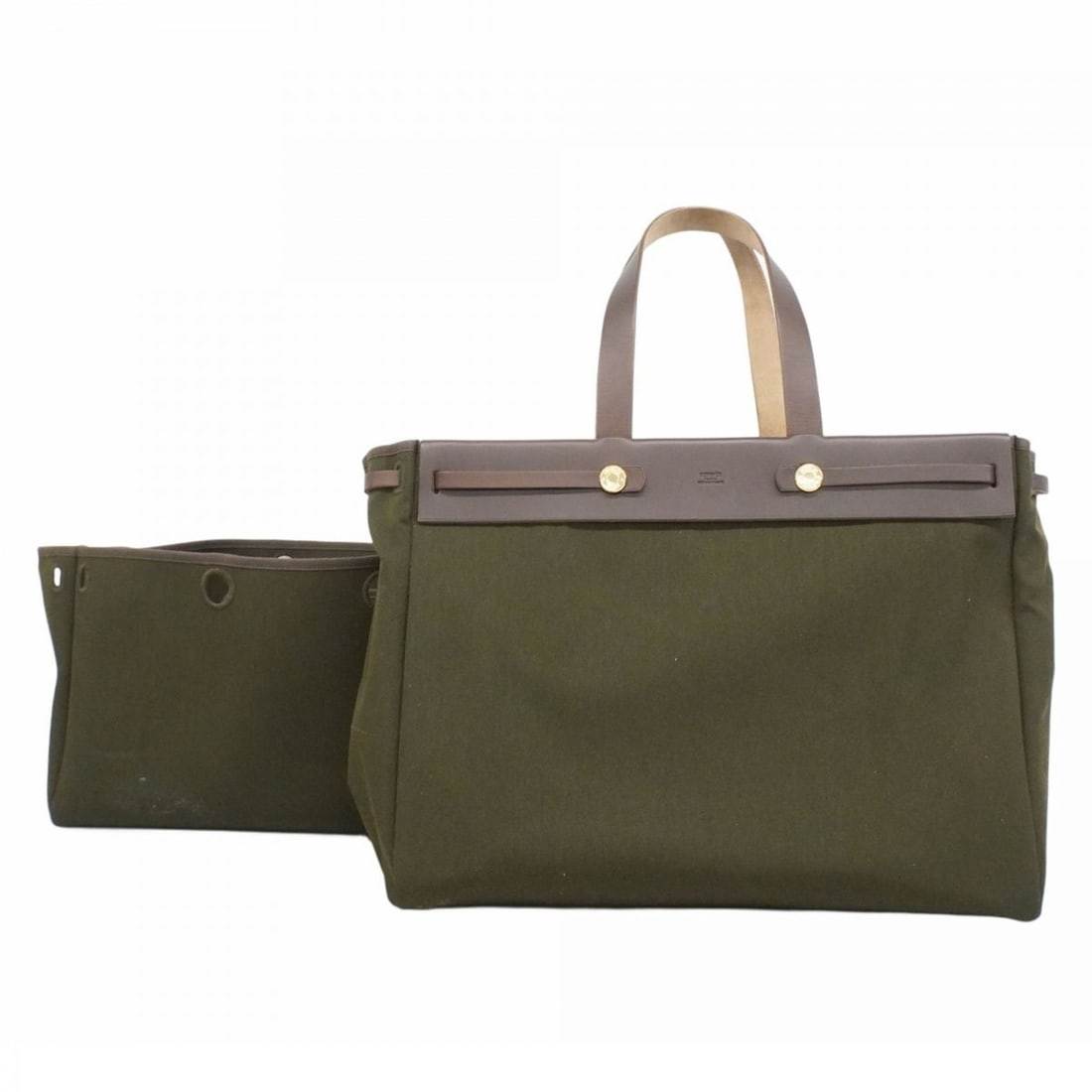 Hermes Hermès Cabas MM Toile Officier Tote Bag, Brown, G Stamp, Women's: --- Catalog ---Category: SizeSize (HxWxD): 32cm x 41cm x 16cm / 12.59'' x 16.14'' x 6.29''Category: DesignType: Tote bagColor: BrownGender: WomenMaterial: Toile officier Hardware Color: GoldCategory: