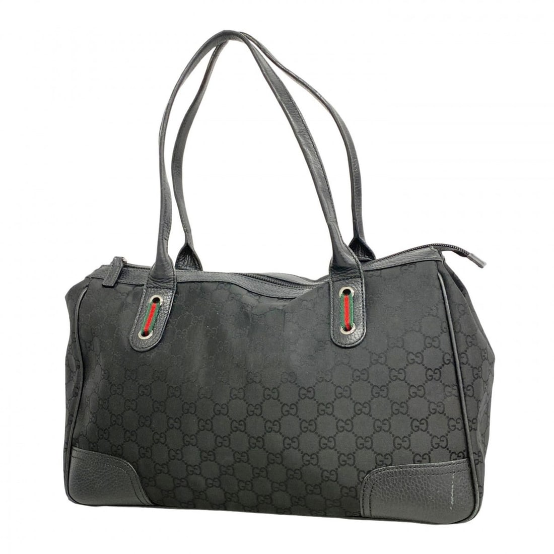 Gucci GG Nylon Sherry Line Handbag 293599 Black Women's (1 of 12)
