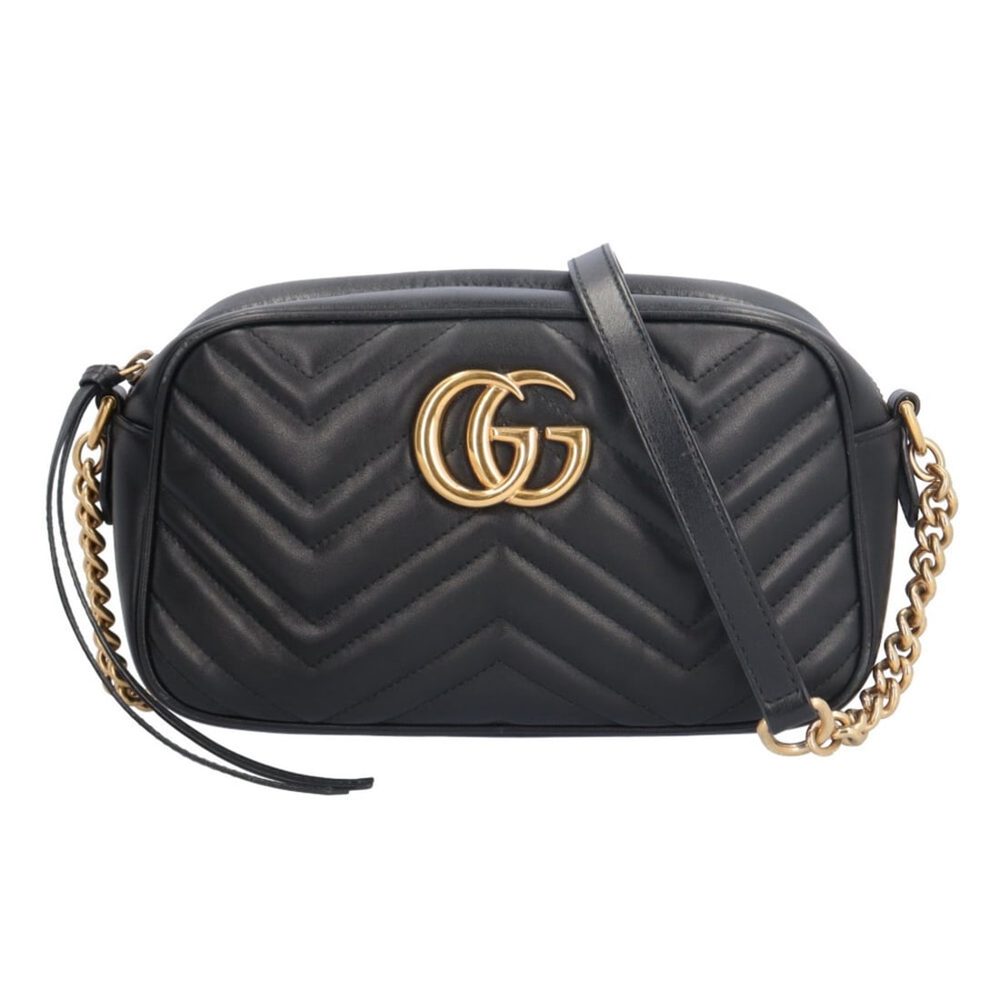 Pre-owned Gucci Quilted Small Shoulder Bag in GG Marmont Leather (447632) Black. Women's.: --- Catalog ---Category: SizeWeight: 375g / 13.22oz.Size (HxWxD): 14cm x 24cm x 6.5cm / 5.51'' x 9.44'' x 2.55''Strap Length: 130cm - 138cm / 51.18'' - 54.33''Category: DesignType: Shoulder bagColor: