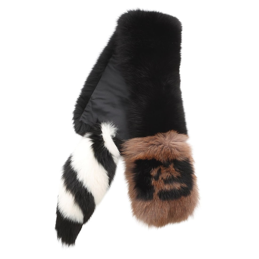 Fendi Tippet Fox Fur Stole with Tail, FNG444, Black (1 of 6)