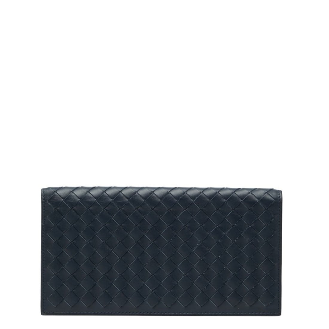 Bottega Veneta Intrecciato Bi-fold Wallet Navy Leather Women's BOTTEGAVENETA (1 of 10)