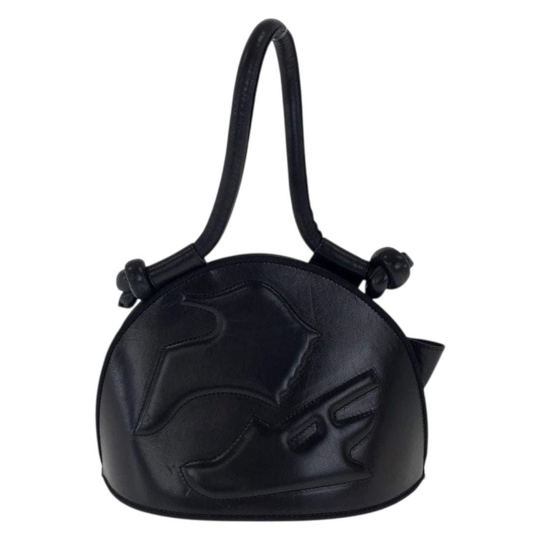 Salvatore Ferragamo black leather handbag with gold hardware for women (1 of 13)