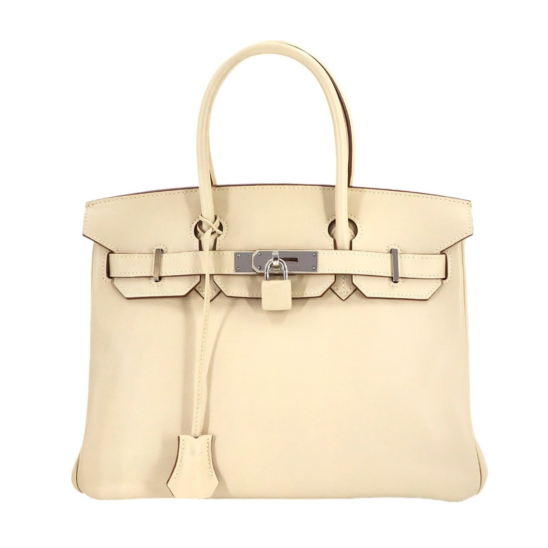 Hermes Hermès Birkin 30 Swift Parchement Handbag with K Stamp and Silver Hardware (1 of 13)