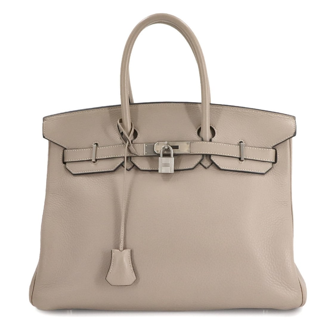 Hermes Hermès Birkin 35 Taurillon Clemence Tourtiere Gray Handbag with D Stamp and Silver Hardware (1 of 10)