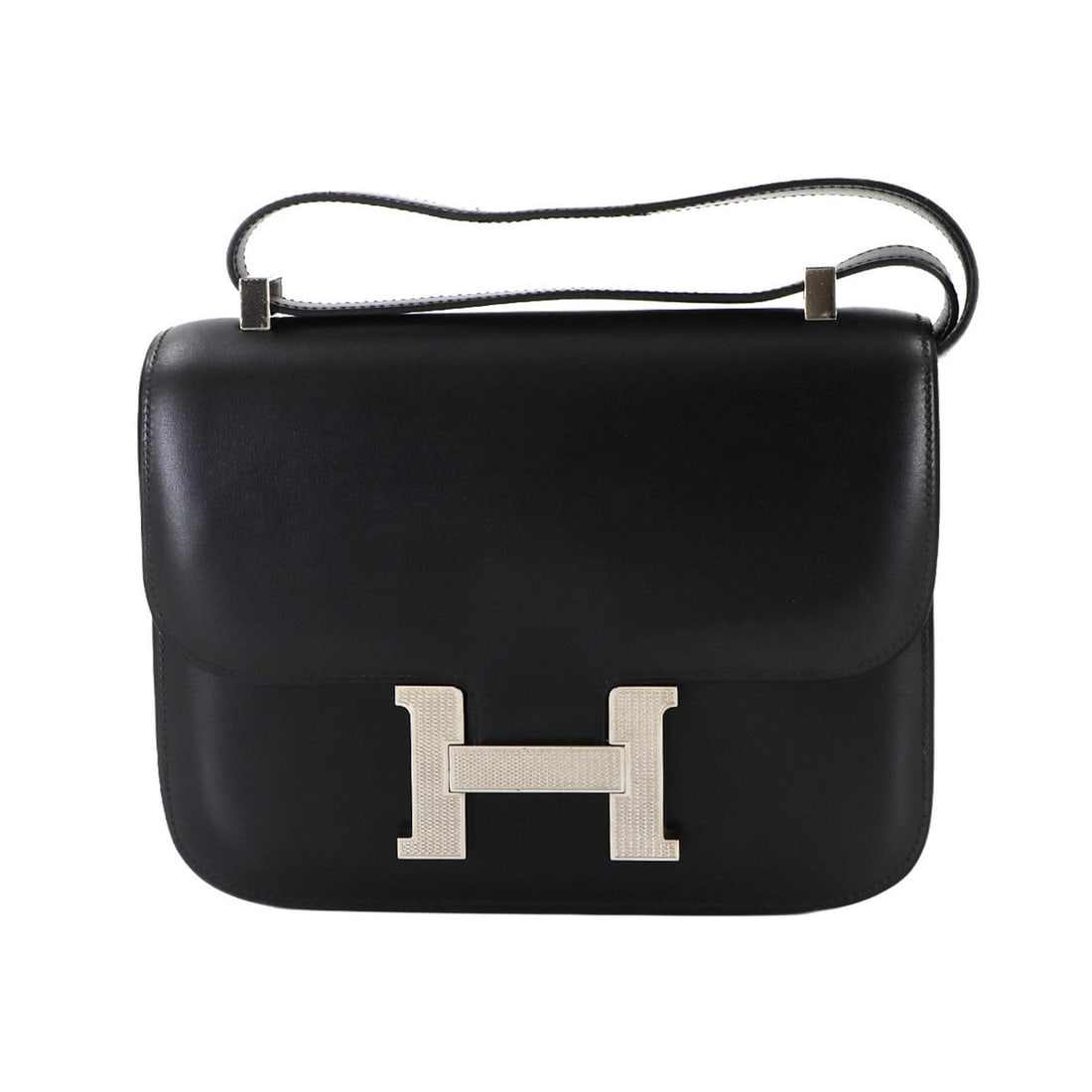 Hermes Hermès Constance 23 Shoulder Bag in Black Box Calf Leather with G Stamp, Guilloche Trim and (1 of 10)
