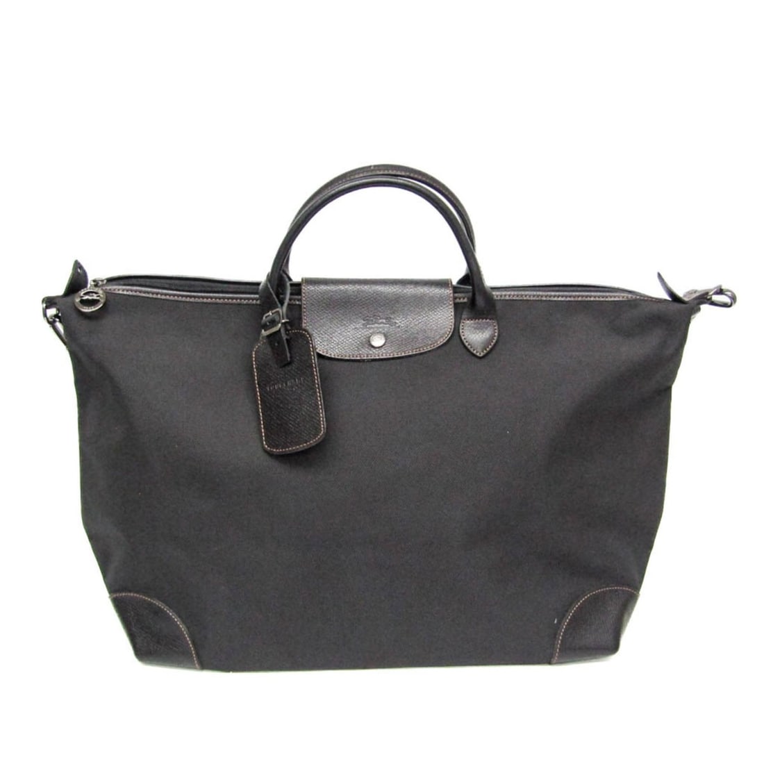 Longchamp Boxford L Travel Bag L1624080001 Men's Canvas,Leather Boston Bag Black (1 of 12)