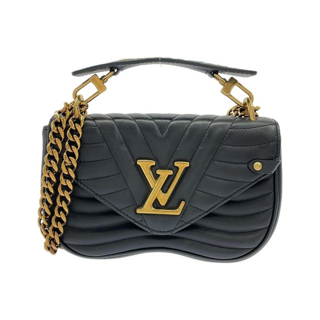 Louis Vuitton New Wave Chain Bag PM M51683 Shoulder: --- Catalog ---Category: SizeSize (HxWxD): 12cm x 20.5cm x 5.5cm / 4.72'' x 8.07'' x 2.16''Category: DesignType: Shoulder bagColor: BlackGender: Men,WomenMaterial: Leather Hardware Color: GoldLeather/