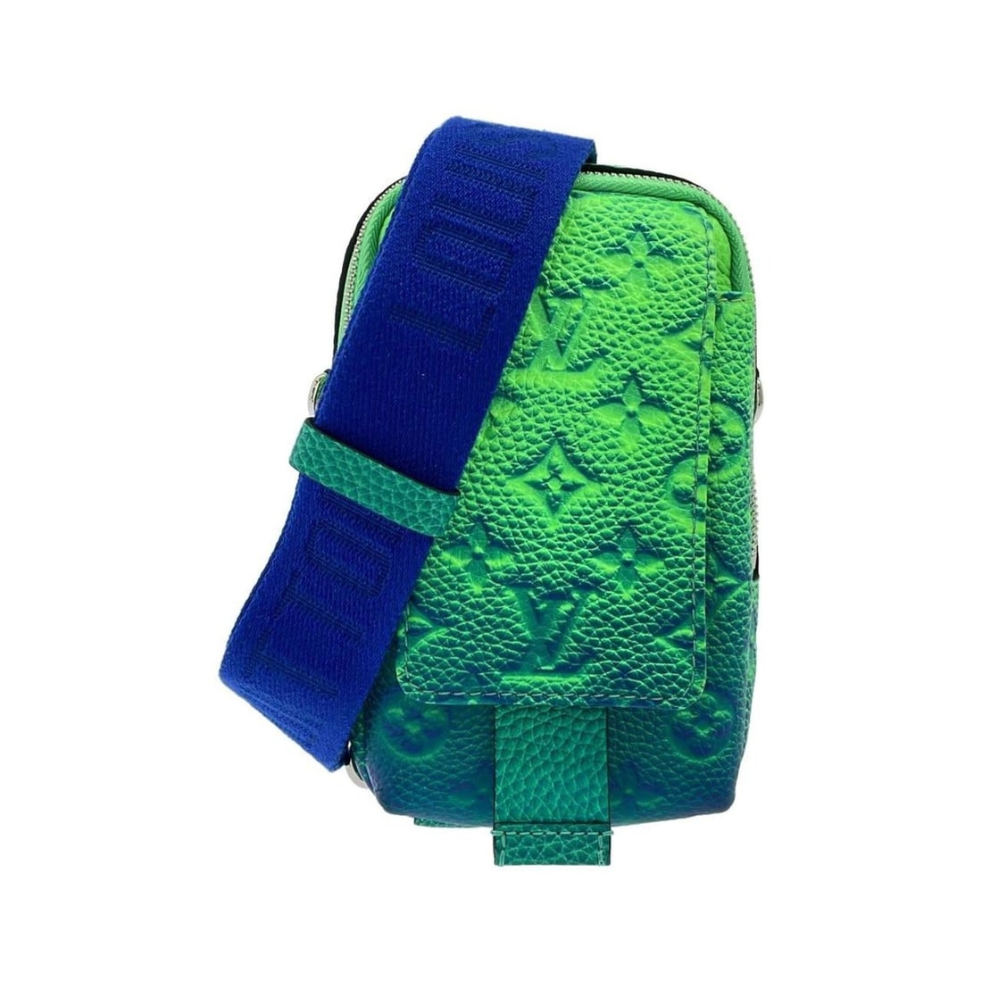 Louis Vuitton Taurillon Illusion Double Phone Handbag Pouch M81223 Shoulder Bag: --- Catalog ---Category: SizeSize (HxWxD): 19cm x 12.5cm x 3cm / 7.48'' x 4.92'' x 1.18''Category: DesignType: Phone walletColor: Blue, VertGender: Women,MenMaterial: Leather Leather/Fur Type: Calfski