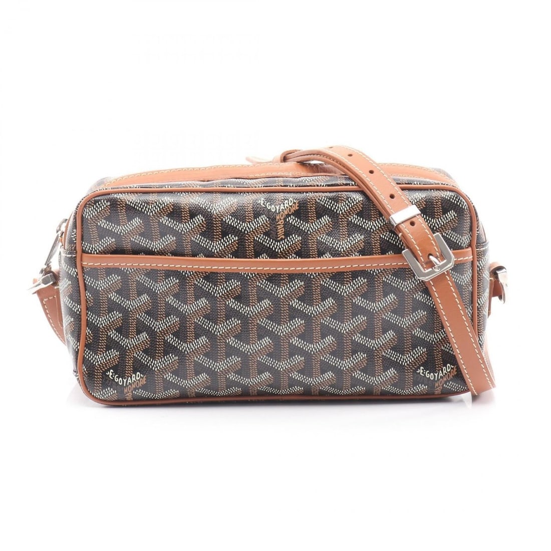 Goyard Cap Vert PM Shoulder Bag, Coated Canvas, Women's, Black, Brown, White, CAPVE2PMLTY01CL03P (1 of 12)