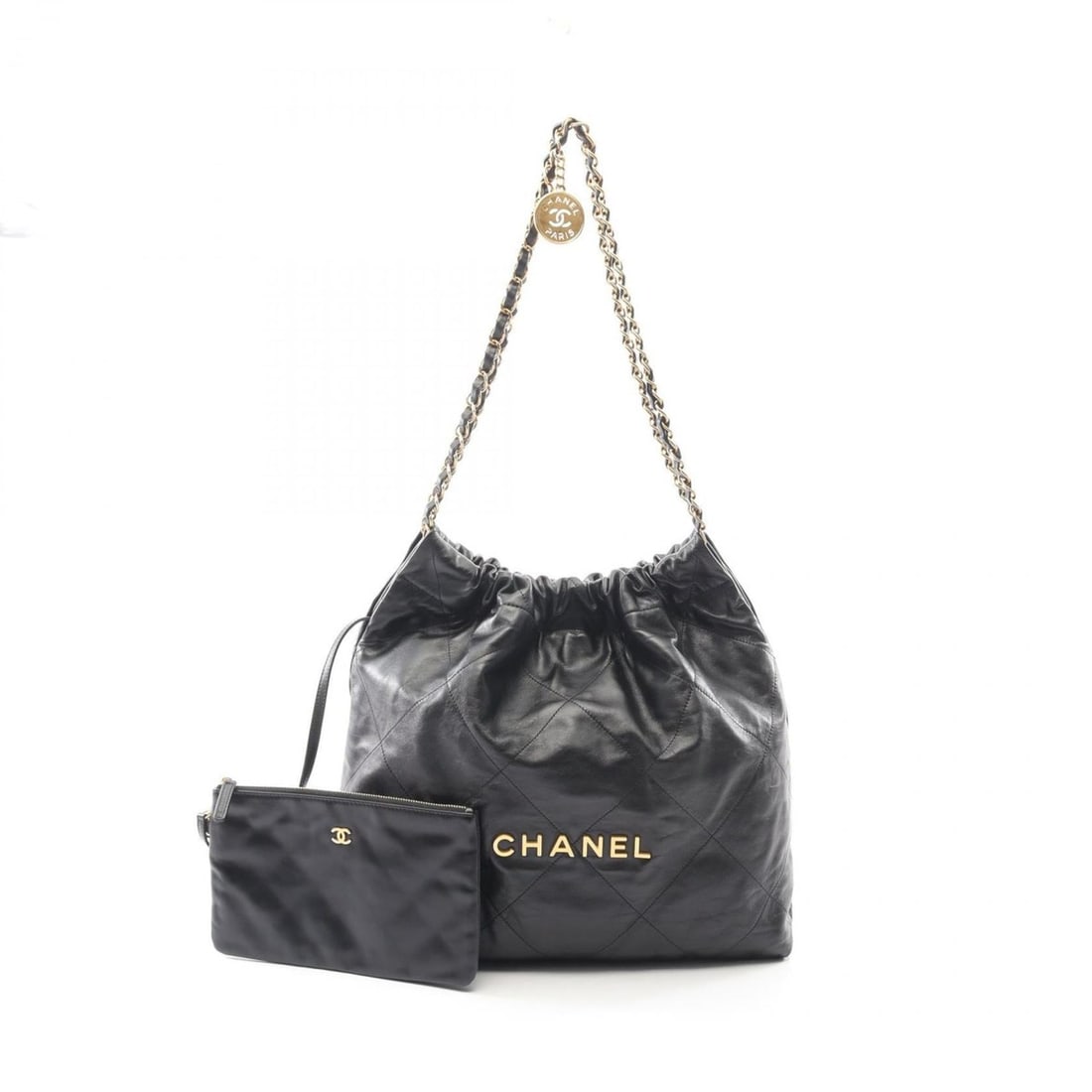 CHANEL Matelasse Chanel 22 Small Shoulder Bag, Leather, Women's, Black (1 of 11)