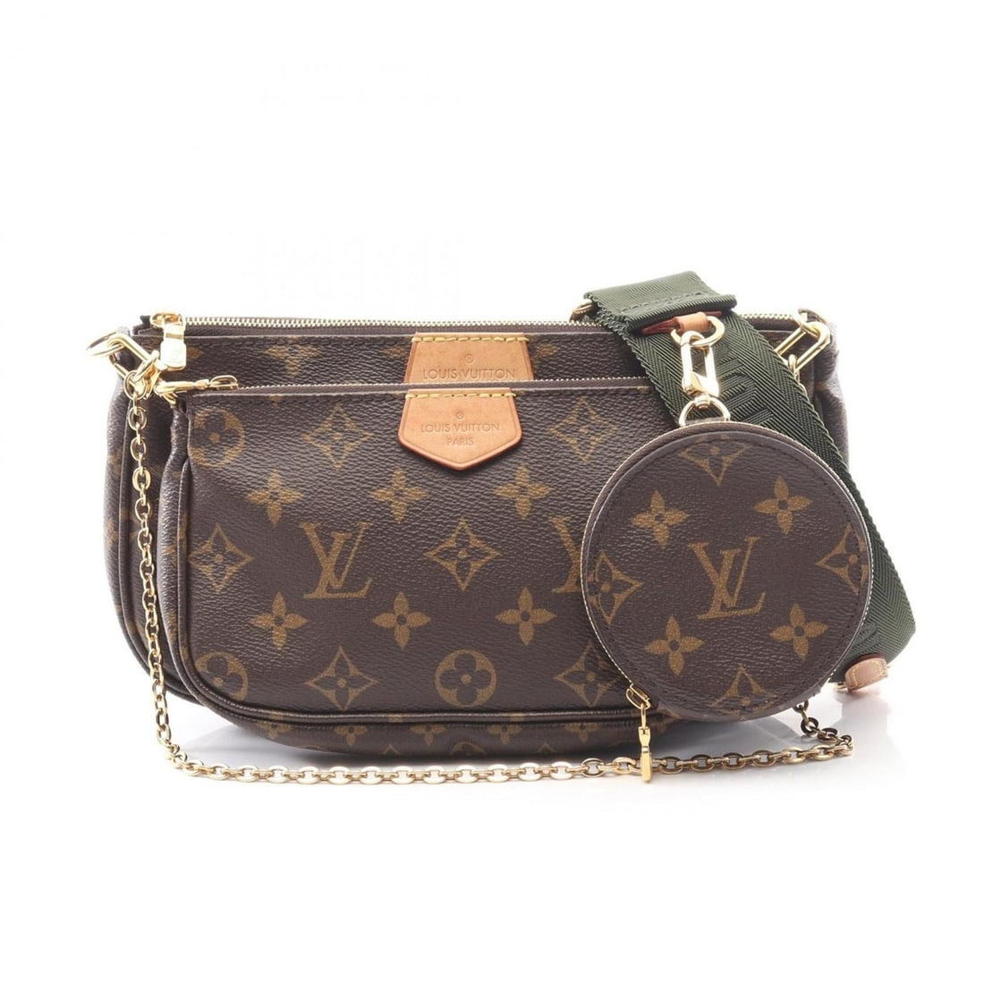 Louis Vuitton Multi Pochette Accessoires Shoulder Bag, Coated Canvas and Leather, Monogram, Women's,: --- Catalog ---Category: SizeSize (HxWxD): 13cm x 24cm x 4cm / 5.11'' x 9.44'' x 1.57''Category: DesignType: Shoulder bagColor: Brown, KhakiGender: WomenMaterial: Coated canvas , Leather Category: Gen