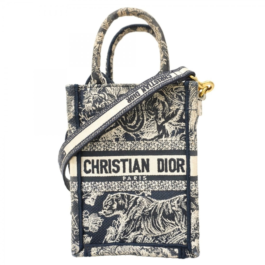 Christian Dior Handbag Canvas Navy 2-Way Bag Women's P2152595 (1 of 11)