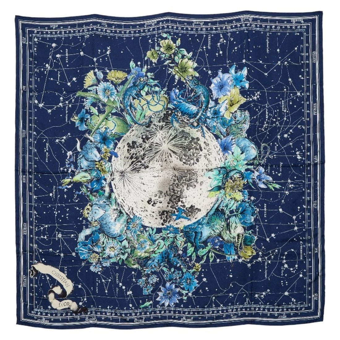 Christian Dior Dior Zodiac Scarf/Muffler in Navy Multicolor Silk for Women (1 of 13)