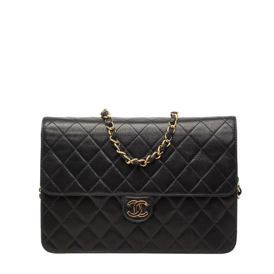 CHANEL Matelasse Coco Mark Crossbody Chain Shoulder Bag in Black Lambskin for Women: --- Catalog ---Category: SizeSize (HxWxD): 17.5cm x 25cm x 4.5cm / 6.88'' x 9.84'' x 1.77''Category: DesignType: Shoulder bagColor: BlackGender: WomenMaterial: Leather Category: GeneralBrand:
