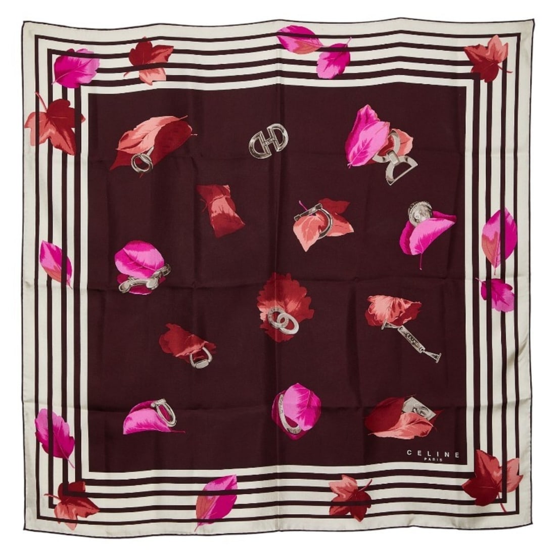 Celine Scarf Muffler Brown Multicolor Silk Women's CELINE: --- Catalog ---Category: SizeSize (LxW): 86cm x 85.5cm / 33.85'' x 33.66''Category: DesignType: ScarfColor: Brown, Multi-colorGender: WomenMaterial: Silk Category: GeneralBrand: Celine--- Item List