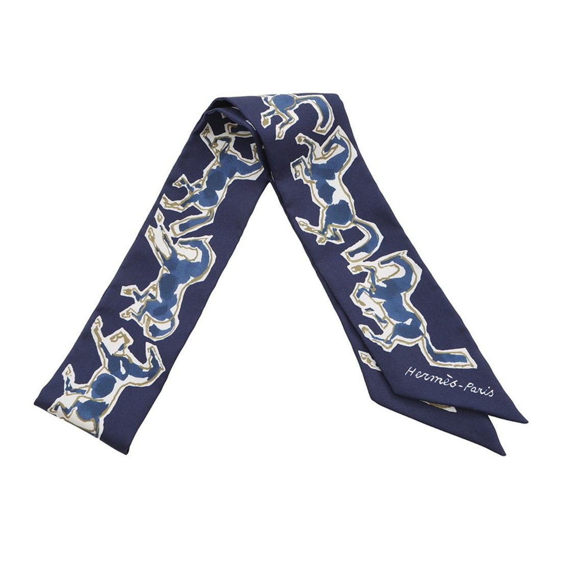 Hermes Hermès Chevaux en Liberte Twilly Scarf/Muffler, Free Horse, Silk Twill, 2021 (1 of 11)
