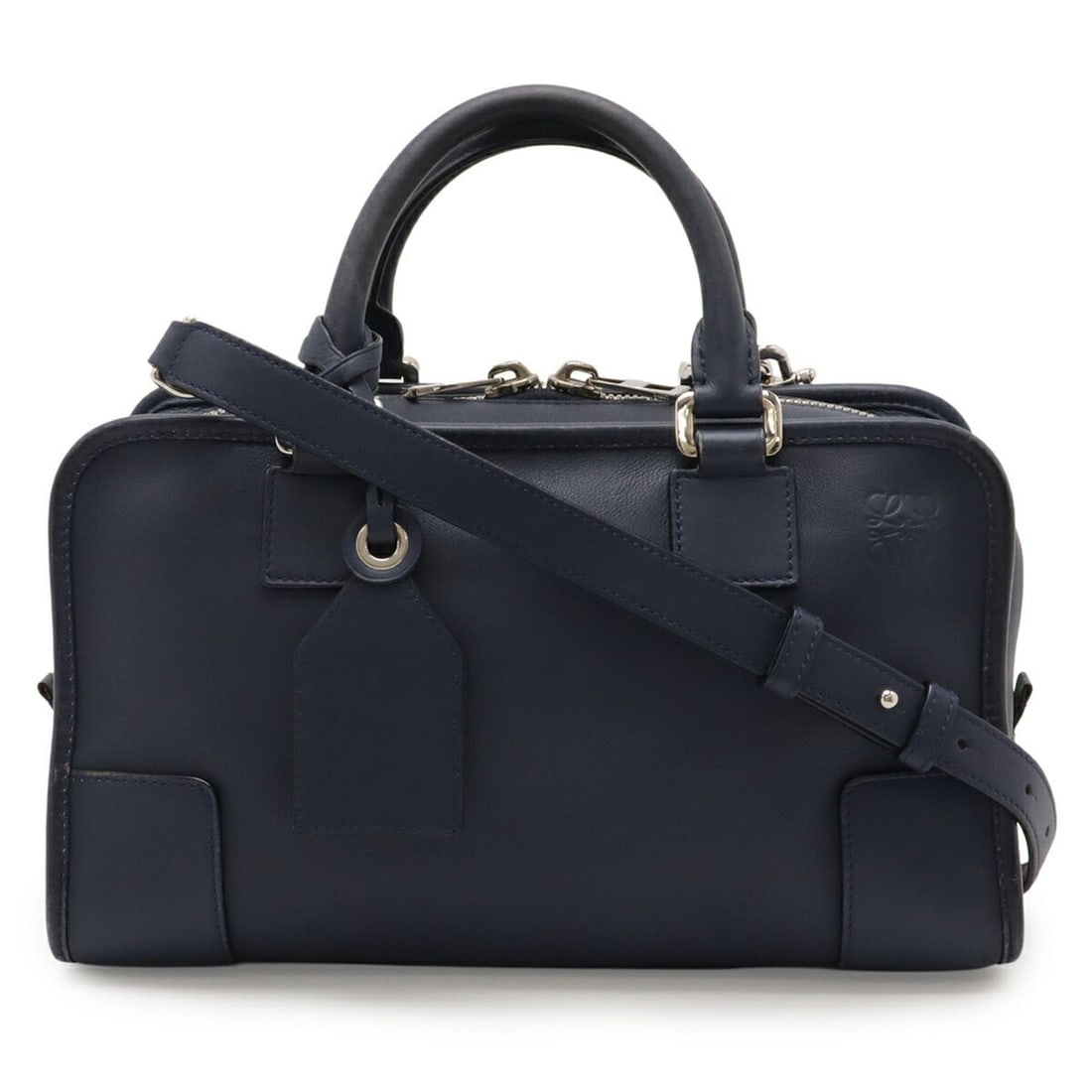 LOEWE Amazona 28 Anagram Handbag/Shoulder Bag in Navy Leather (352.30.N03): --- Catalog ---Category: SizeWeight: 840g / 1.85lb.Size (HxWxD): 17cm x 29cm x 13.5cm / 6.69'' x 11.41'' x 5.31''Strap Length: 129cm / 50.78''Category: DesignType: Handbag, Shoulder bagColor: NavyGend