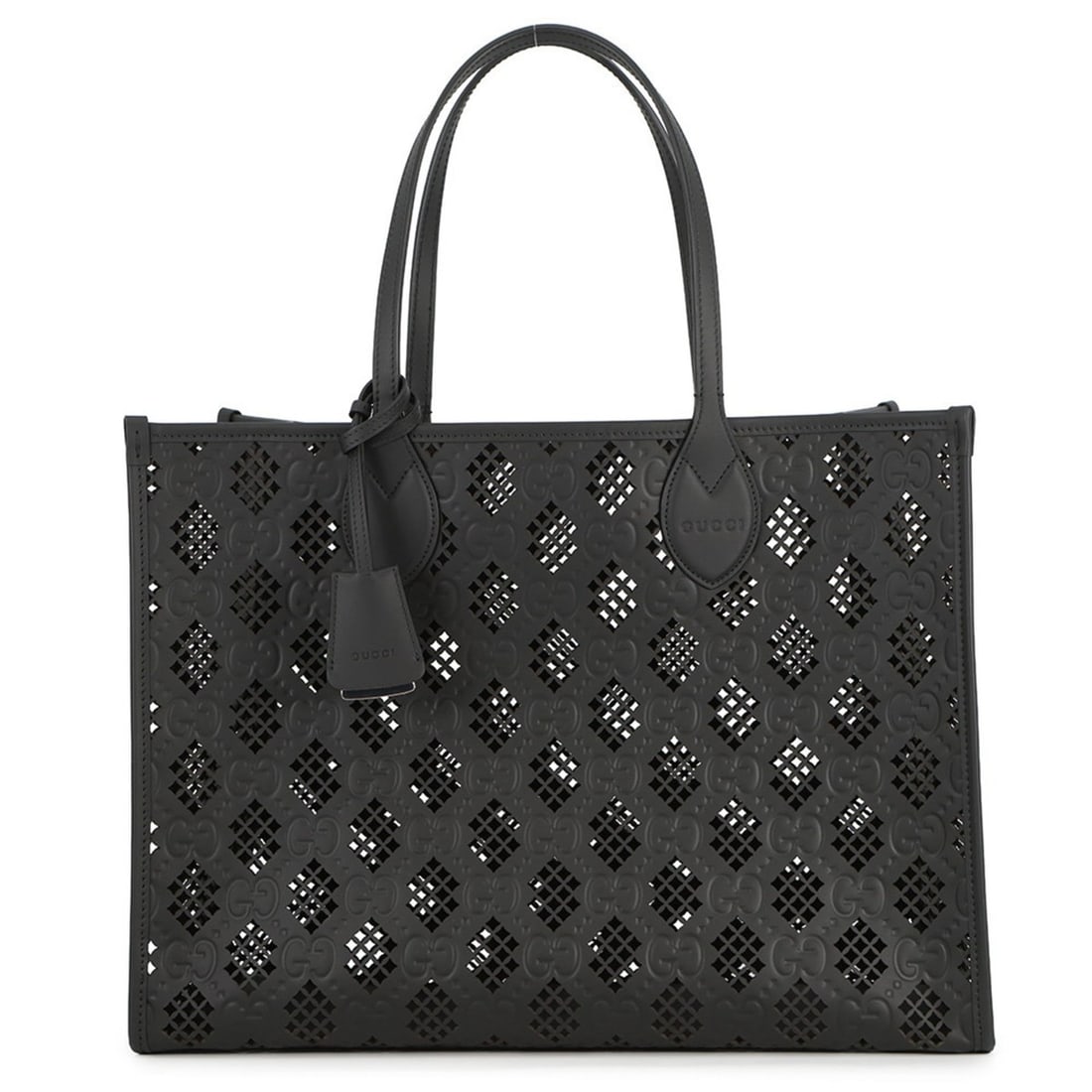 Gucci Tote Bag with Cutout Motif, Medium GG Leather, 772229, Black (1 of 19)