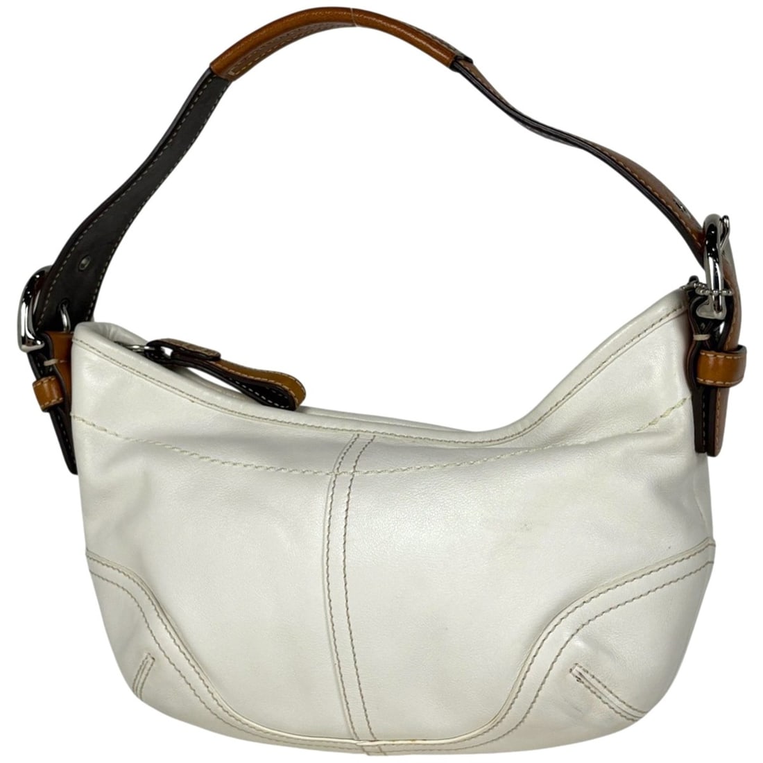 Coach COACH logo handbag, shoulder bag, leather, white, 9541, women's (1 of 11)