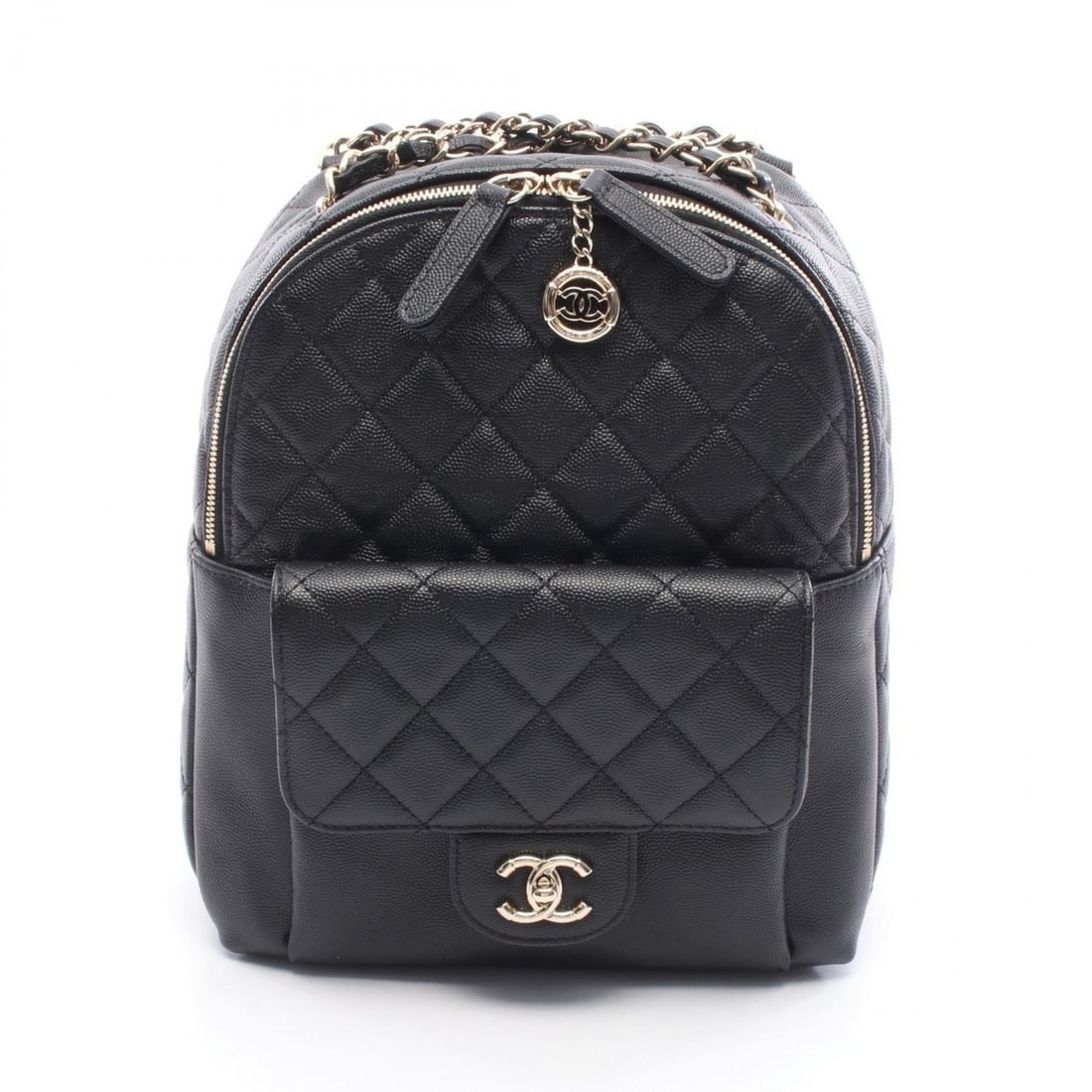 CHANEL Matelasse Backpack Bag in Grained Calfskin Leather, Women's, Black, AS0004 (1 of 15)