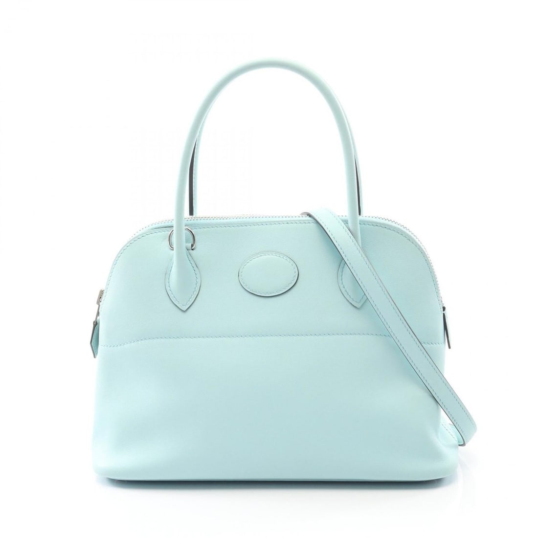 Hermes Hermès Bolide 27 handbag in calfskin leather (cowhide) and Swift leather, blue for women (1 of 13)