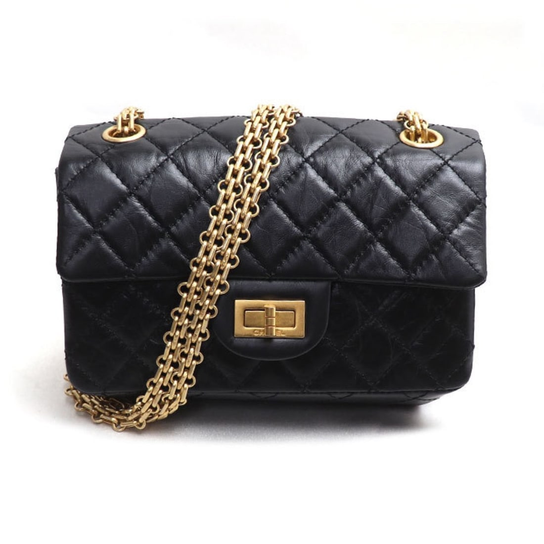 CHANEL 2.55 Mini Handbag/Shoulder Bag, Black, AP0874, Women's (1 of 17)
