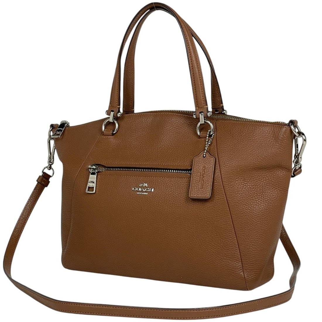 Coach logo handbag, 2-way shoulder bag, brown leather, 34340, women's: --- Catalog ---Category: SizeSize (HxWxD): 22.5cm x 26cm x 8cm / 8.85'' x 10.23'' x 3.14''Category: DesignType: Handbag, Shoulder bagColor: BrownGender: WomenMaterial: Leather Category: GeneralMPN: 34