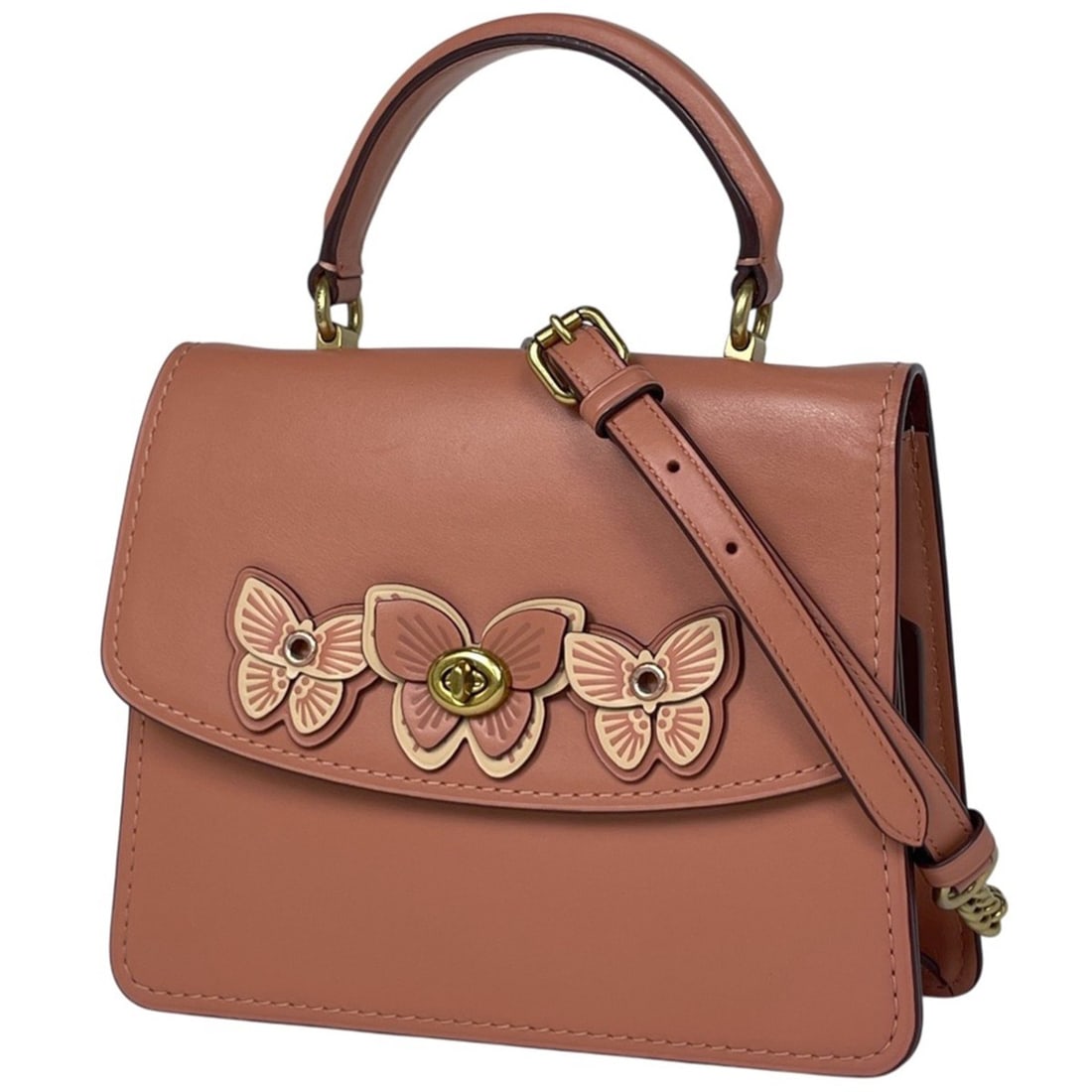 Coach 2-Way Leather Handbag with Chain Shoulder Bag, Pink, Women's: --- Catalog ---Category: SizeSize (HxWxD): 18cm x 22cm x 8cm / 7.08'' x 8.66'' x 3.14''Category: DesignType: Handbag, Shoulder bagColor: PinkGender: WomenMaterial: Leather Category: GeneralBrand: Coac