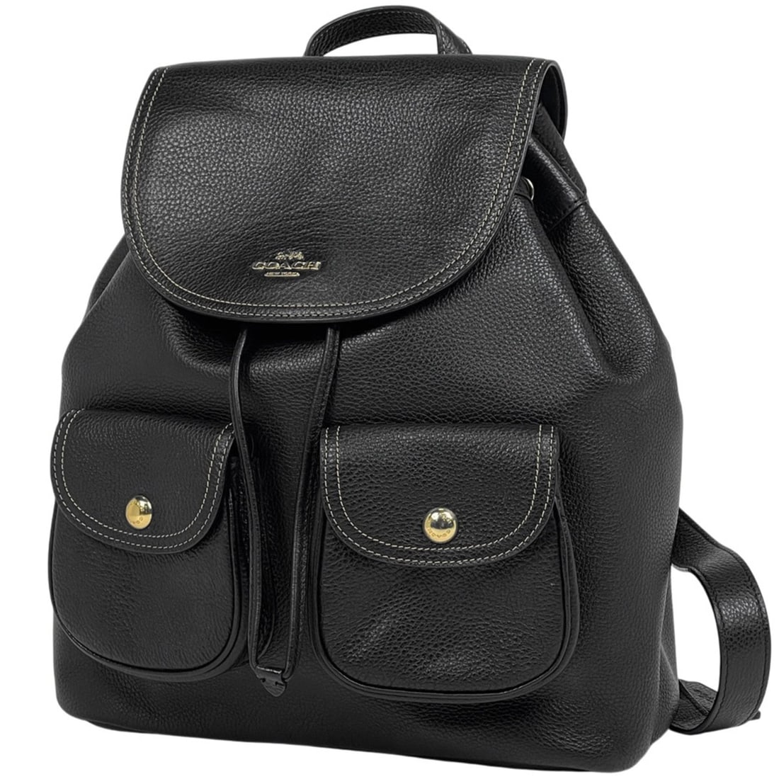 Coach logo rucksack, backpack, daypack, leather, black, 6145, women's: --- Catalog ---Category: SizeSize (HxWxD): 33cm x 29.5cm x 14cm / 12.99'' x 11.61'' x 5.51''Category: DesignType: BackpackColor: BlackGender: WomenMaterial: Leather Category: GeneralMPN: 6145Brand: Co