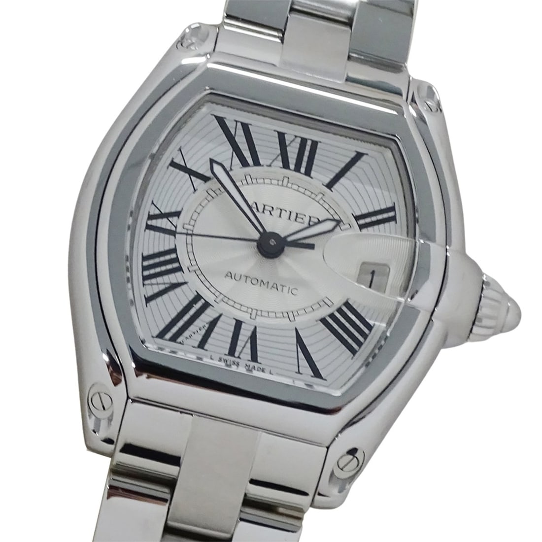 Cartier Men's Roadster LM Watch with Date Display, Automatic Movement, Stainless Steel Case,: --- Catalog ---Category: SizeWrist Size: 19.5cm / 7.67''Case Diameter: 39mm / 1.54''Category: DesignType: WristwatchGender: MenColor (Dial): SilverMaterial (Band): Stainless steelMaterial (Case): Stai