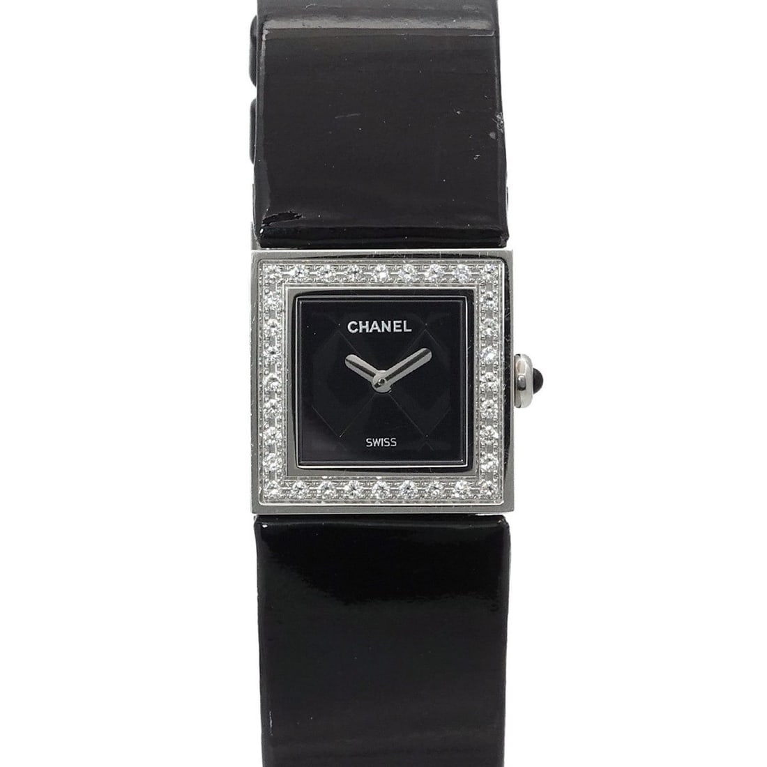 CHANEL Matelasse H0500 Women's Diamond Bezel Black Quartz Watch (1 of 11)